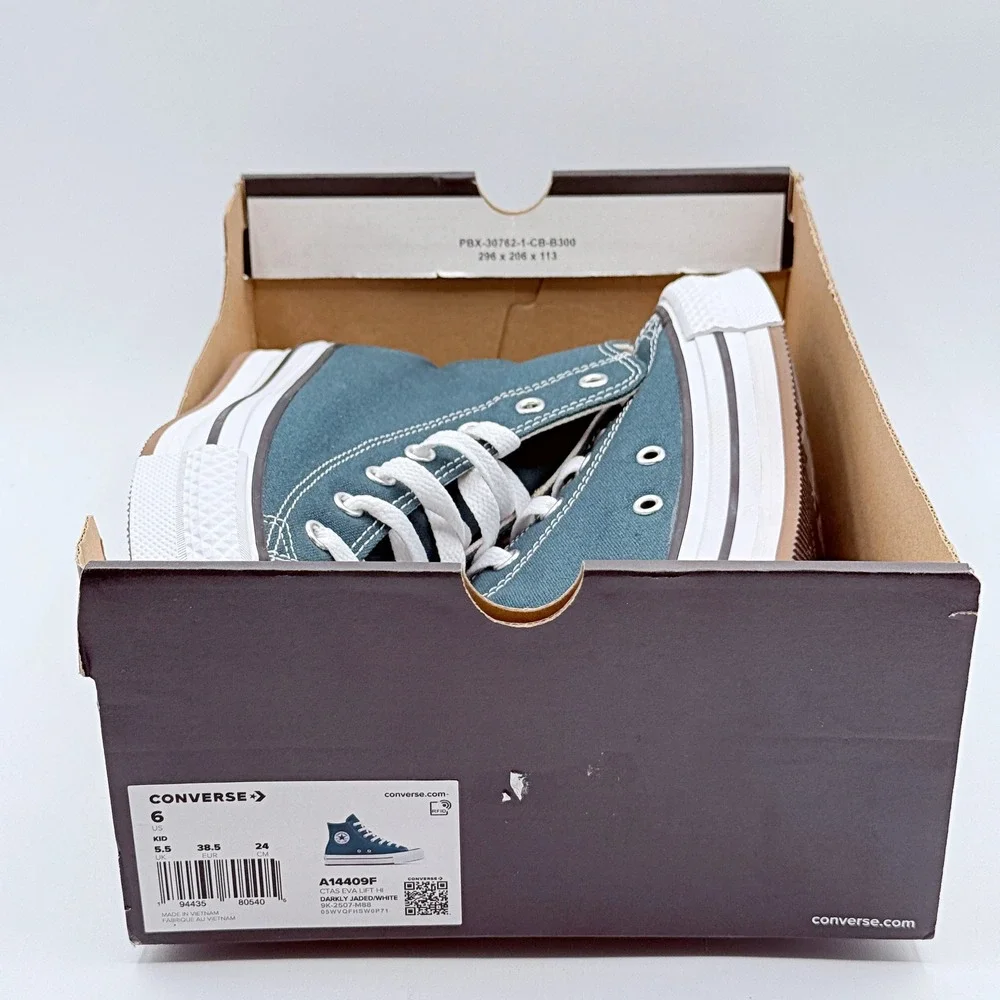 Converse Chuck Taylor All Star EVA LIFT High Size 6 Kid‎ Jade Green A14409F, NEW